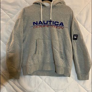 Nautica Competition Mens Gray Hooded Sweatshirt Size Medium